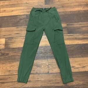 Public Supply Co Boys M 10/12 Green Cargo Jogger Pants Stretch Waist Drawsting